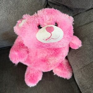 Build-A-Bear Puffy Palzzzz Endless Hearts Bear Pink Retired 2011 Hard To Find